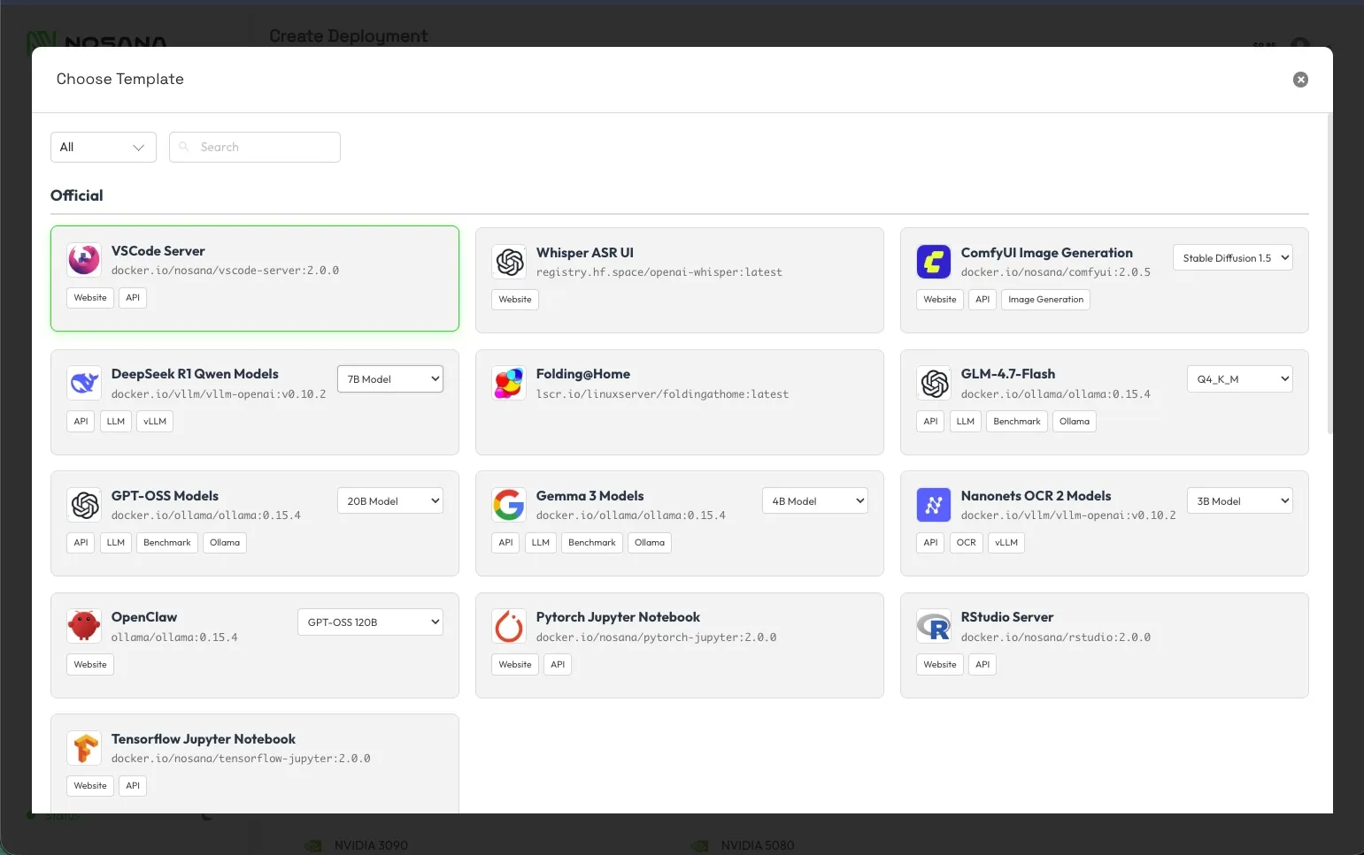 Get OPENAI_BASE_URL from Nosana dashboard