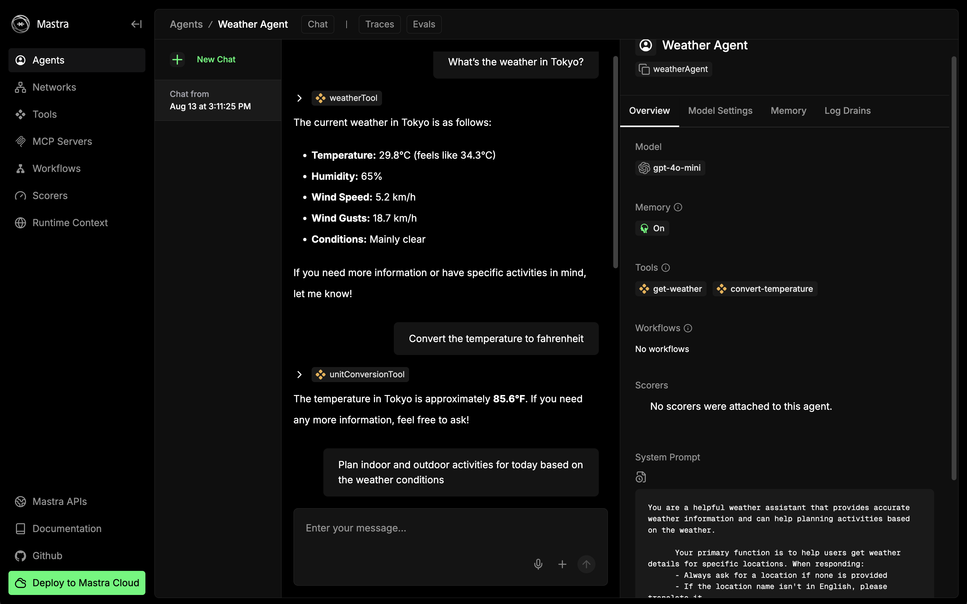 Mastra product screenshot
