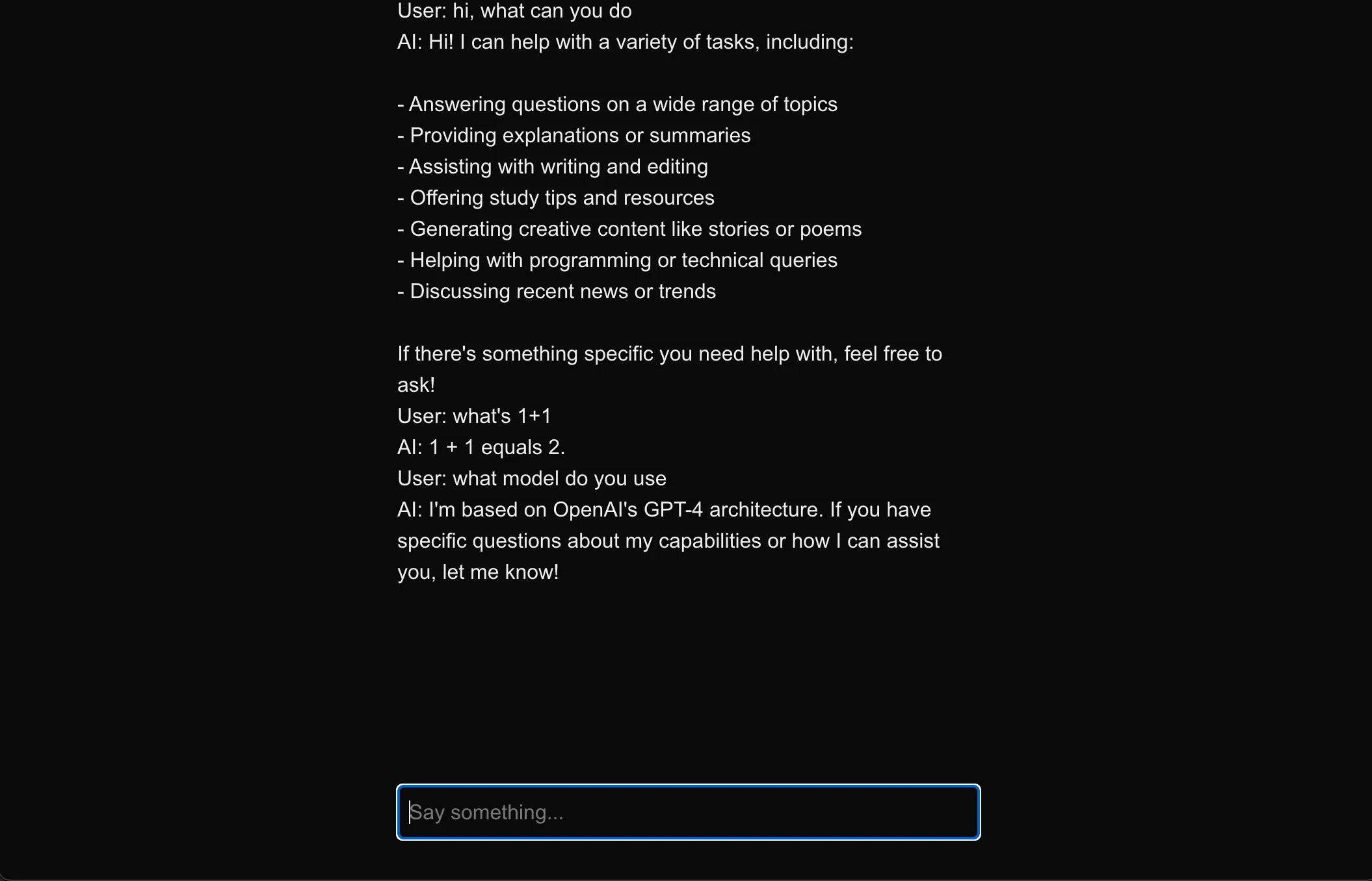 vercel ai sdk screenshot